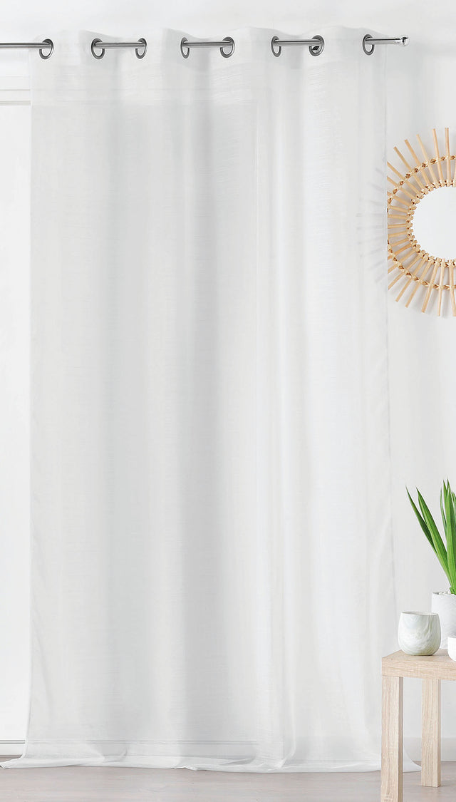Silkeblød semi-transparent gardinvoile — hvid, syet som færdigt gardin