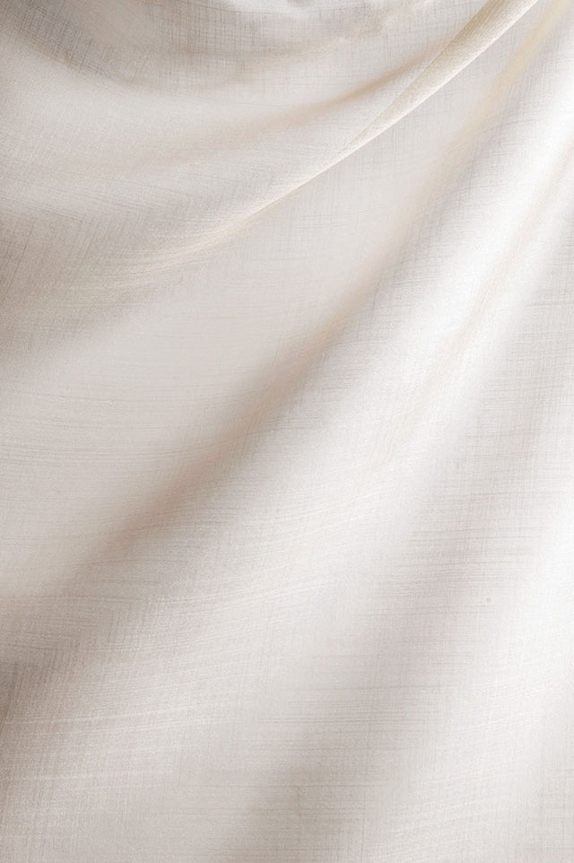 Silkeblød semi-transparent gardinvoile — ecru, stofprøve
