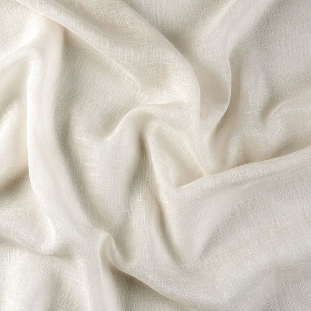 Let hør-voile med naturstruktur — råhvid, stofprøve