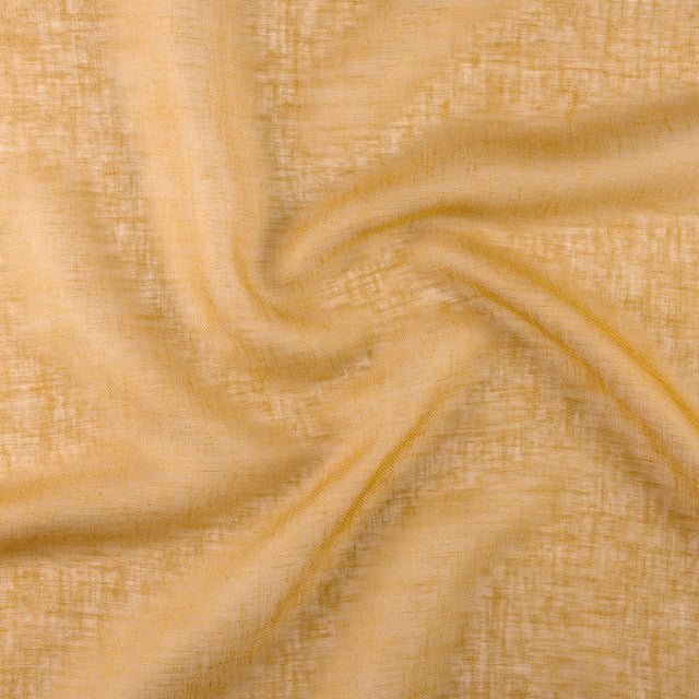 Semi-transparent hør-voile til gardiner — safrangul, stofprøve