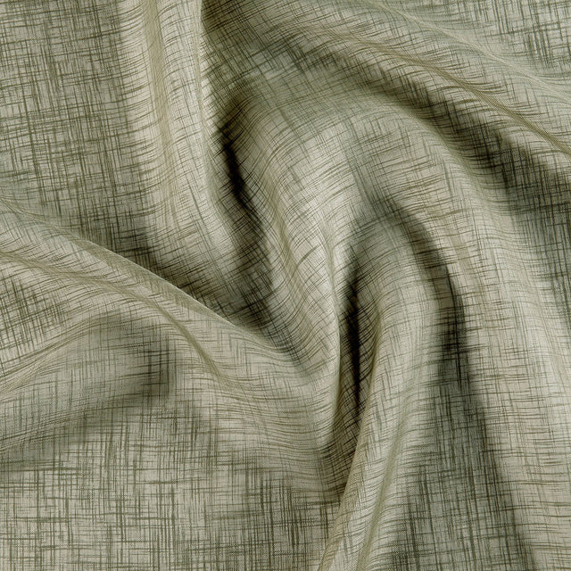Let voile med flammegarn og frostet look — olivengrøn, stofprøve
