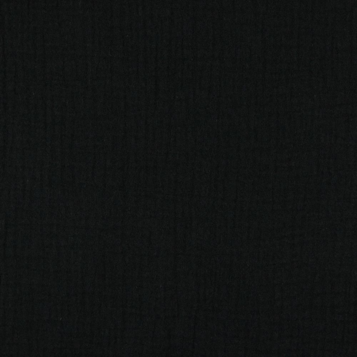 SVART DOUBLE GAUZE EKOLOGISK MUSLIN – MJUK & ANDNINGSBAR