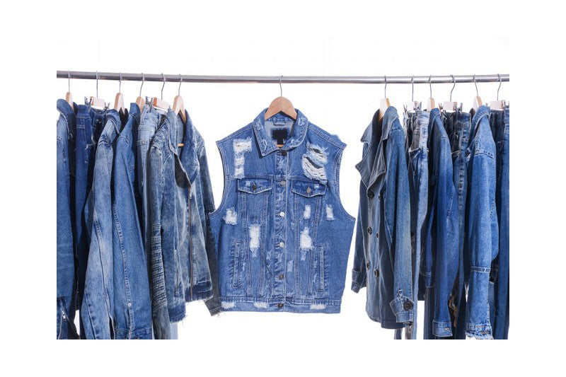 MØRKEBLÅ UVASKET DENIM MED STRÆK – 300 G/M²