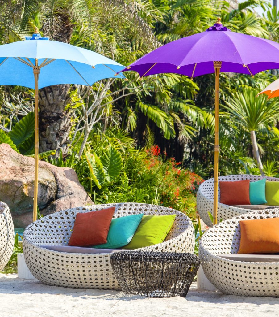 PERSIKOFÄRGAD KANARIA UTOMHUSMÖBELTYG – VATTEN- & UV-RESISTENT