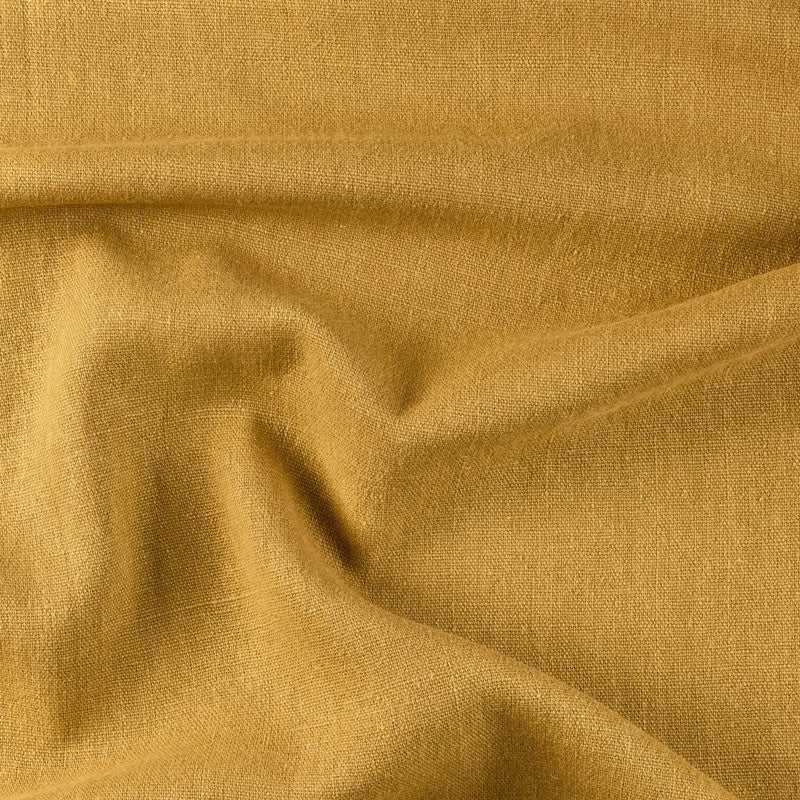 KARRYGUL LIBECCIO HØRSTOF – LÆRREDSVÆVET, EKSTRA BRED (270 CM)