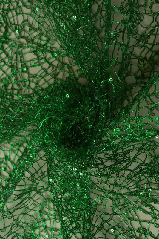 GRÖN NÄTPALJETT TYG – SMÅ 2–3 MM PALJETTER, UTAN STRETCH