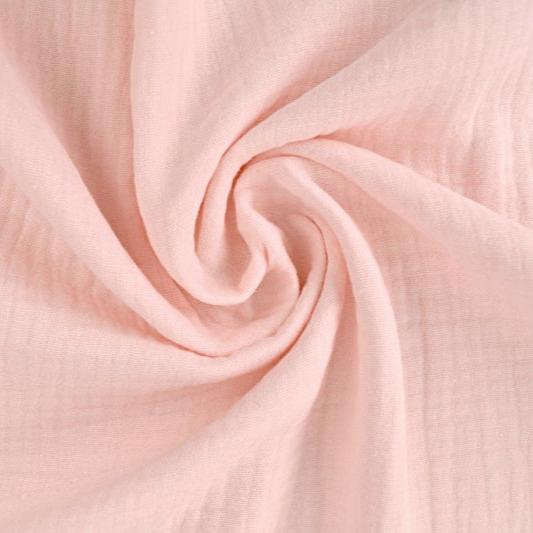 LYSERØD DOUBLE GAUZE MUSSELIN – BLØD & ÅNDBAR