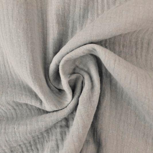 SILVERGRÅ DOUBLE GAUZE MUSSLIN – MJUK & ANDNINGSBAR