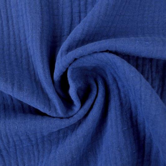 BLÅ DOUBLE GAUZE MUSSELIN – BLØD & ÅNDBAR