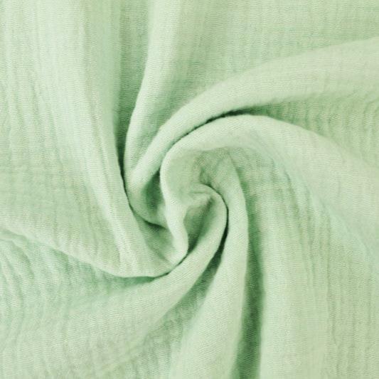 MINTGRØN DOUBLE GAUZE MUSSELIN – BLØD & ÅNDBAR