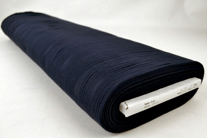 NAVY DOUBLE GAUZE MUSSELIN – BLØD & ÅNDBAR