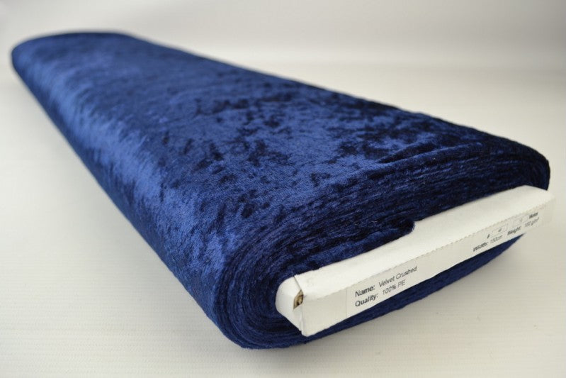 NAVY NERVØS VELOUR – STRIKKET, STRÆKBAR & GLANSFULDT FALD