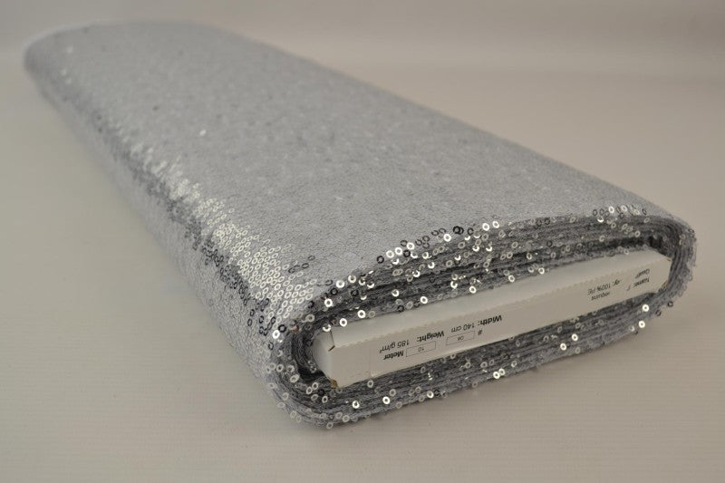SILVER PALJETTYG – SMÅ 3–4 MM PALJETTER & ENVÄGSSTRETCH