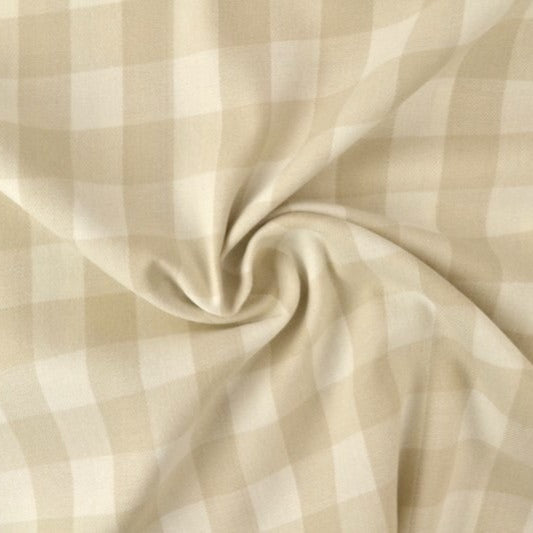 HVID OG BEIGE SKOTSKTERNET FLANNEL