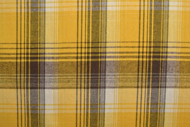 GUL OCH BRUN SKOTSKRUTIG FLANELL