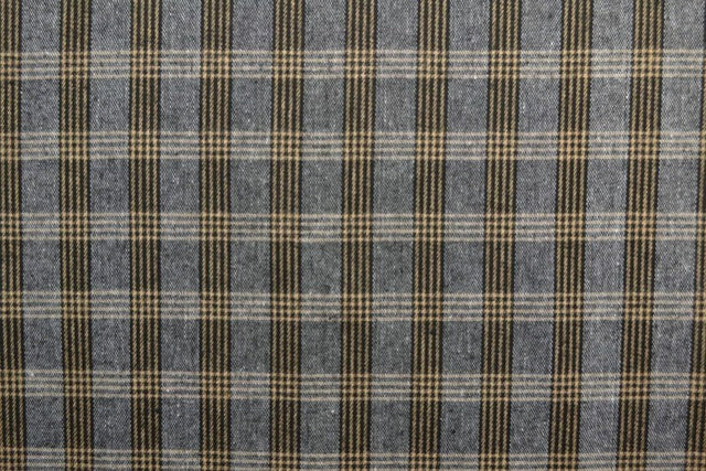 GRÅ SVART OCH GUL SKOTSKRUTIG FLANELL