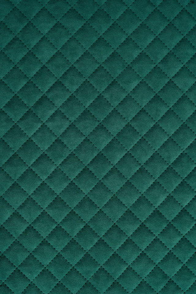 DÆMPET GRANGRØN UTTARIO VELVET 3D – QUILTET VELOUR MED RUDEMØNSTER