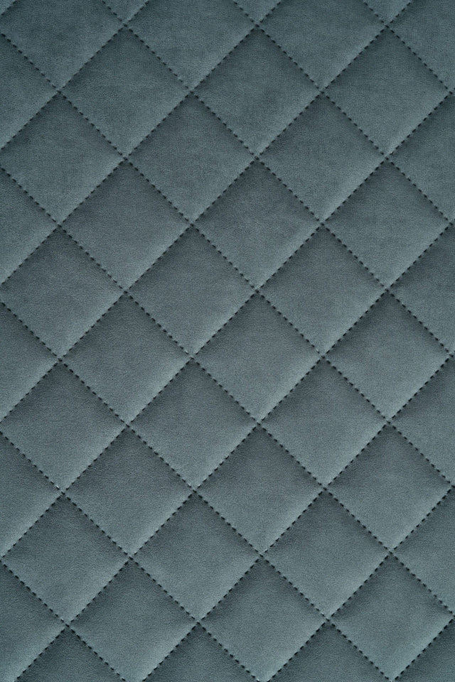 MØRK STORMGRÅ UTTARIO VELVET 3D – QUILTET VELOUR MED VIFTEMØNSTER