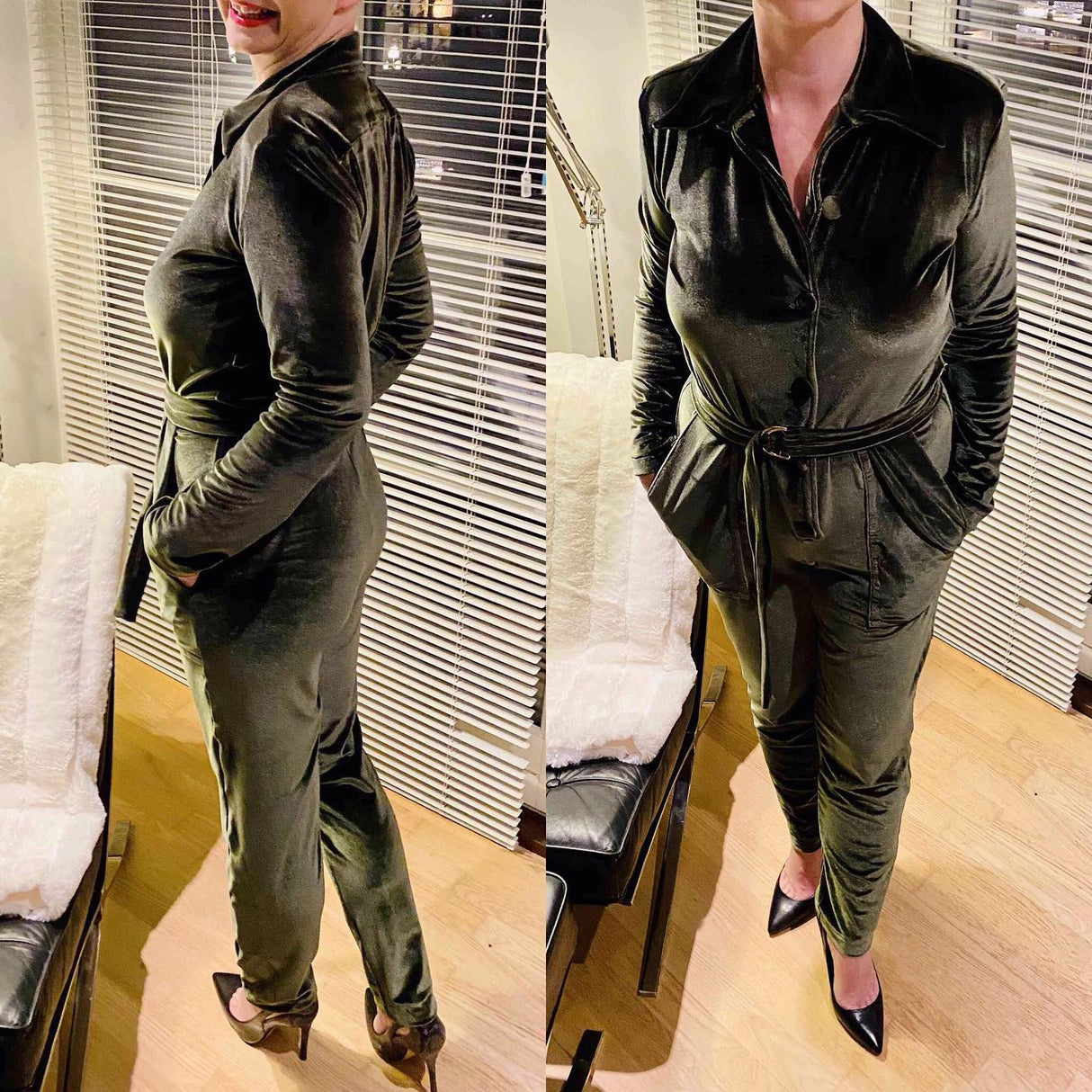 CAMEL VELOUR MED STRÆK