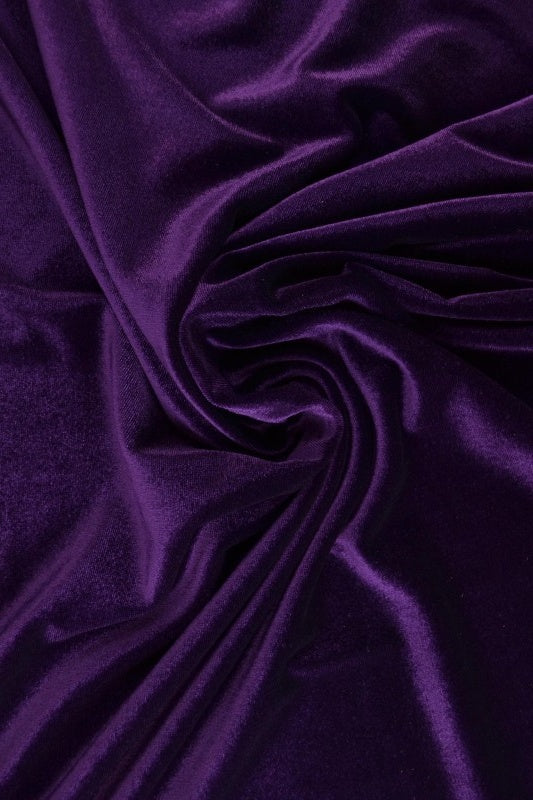 MÖRKLILA VELOUR MED STRETCH – MJUK STICKAD KVALITET