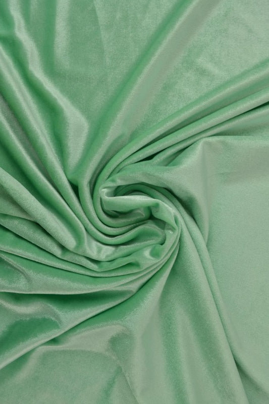 PASTELLGRÖN VELOUR MED STRETCH – MJUK STICKAD KVALITET