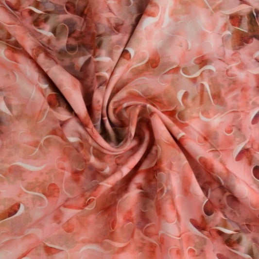 LYSERØDT VISKOSE STOF MED S KURVER – LET FALD & ELEGANT MAT GLANS