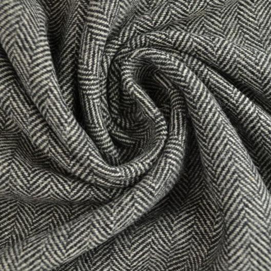 VIT OCH SVART TWEED MED FISKBENSMÖNSTER