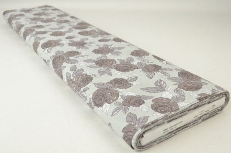 G&M Bomuldspoplin BOMULDSPOPLIN M. SKITSEREDE GRÅ ROSER