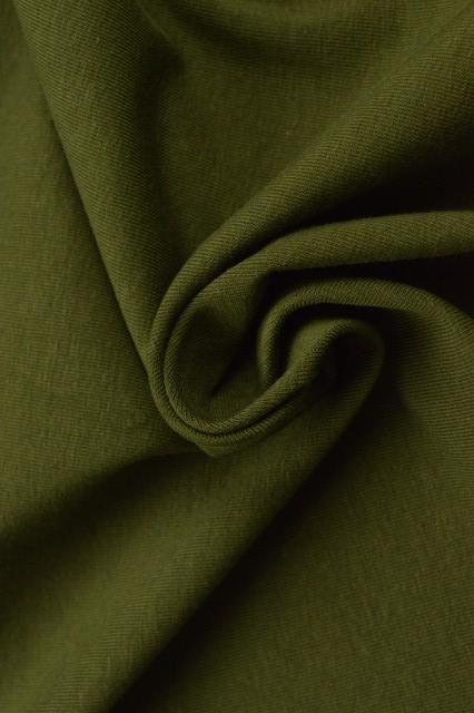 KAKIGRØN BOMULDSPOPLIN