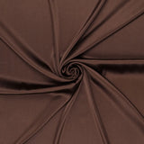 BRUN SILKESTOF I SATINVÆVNING MED STRÆK