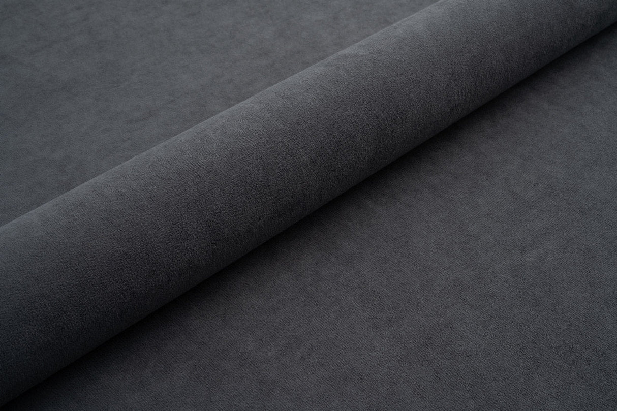ASKEGRÅ TYK MAT VELOUR MØBELSTOF MED FLEECEBAGSIDE