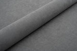 SKIFERGRÅ TYK MAT VELOUR MØBELSTOF MED FLEECEBAGSIDE