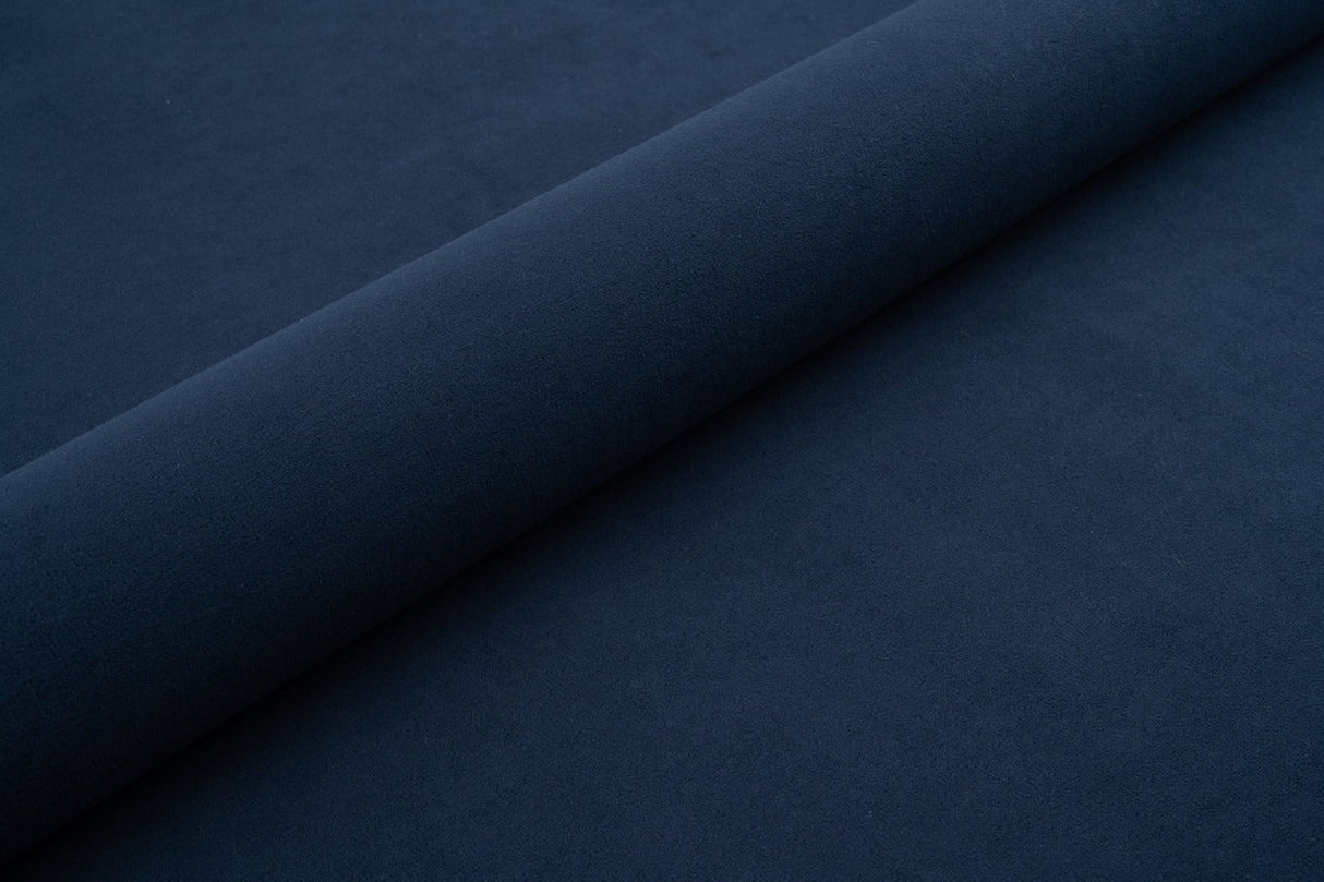 MARINEBLÅ TYK MAT VELOUR MØBELSTOF MED FLEECEBAGSIDE