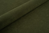 MOSGRØN TYK MAT VELOUR MØBELSTOF MED FLEECEBAGSIDE