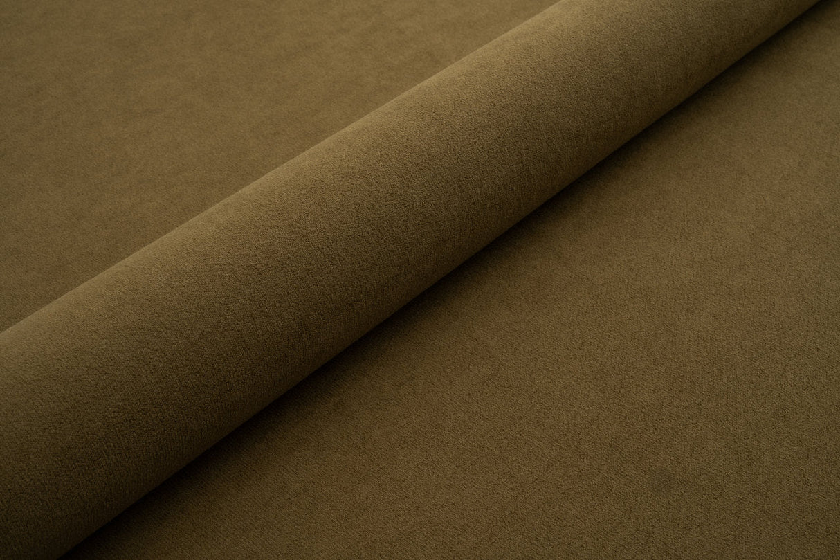 OLIVENBRUN TYK MAT VELOUR MØBELSTOF MED FLEECEBAGSIDE