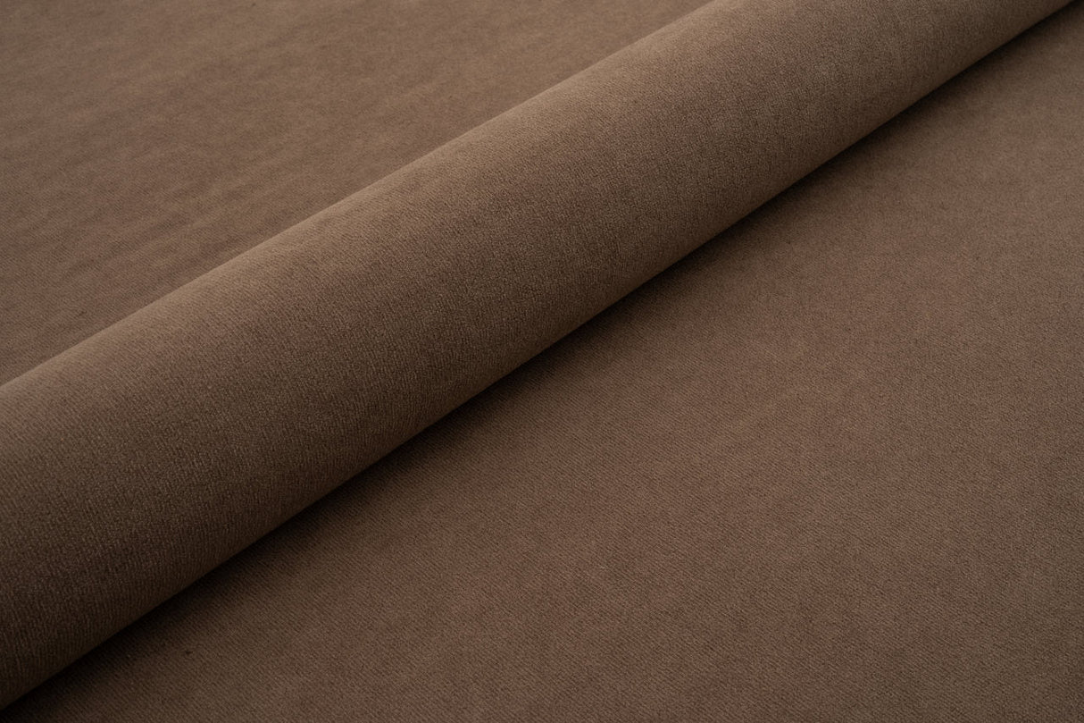 KAFFEBRUN TYK MAT VELOUR MØBELSTOF MED FLEECEBAGSIDE