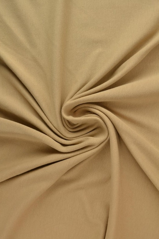 BEIGE BOMULLSJERSEY – NATURLIG, ANDNINGSBAR & STRETCHIG
