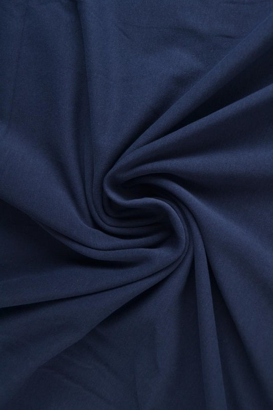 MÖRK NAVY BOMULLSJERSEY – NATURLIG, ANDNINGSBAR & STRETCHIG
