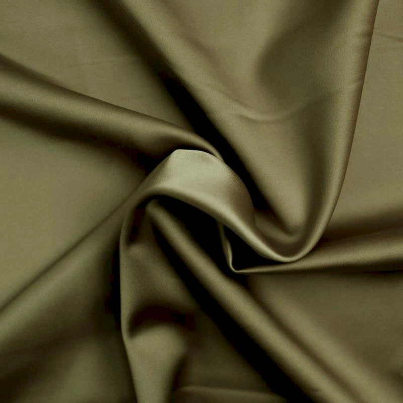 OLIVGRÖN MATT SATIN MED STRETCH – 2-VÄGSSTRETCH & MATT LYSTER