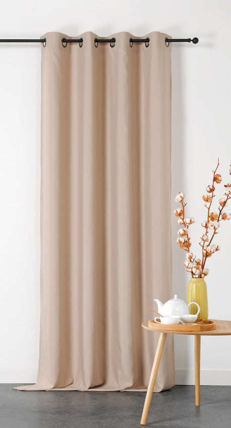 BRANDHÄMMANDE PANAMA GARDINTYG - BEIGE