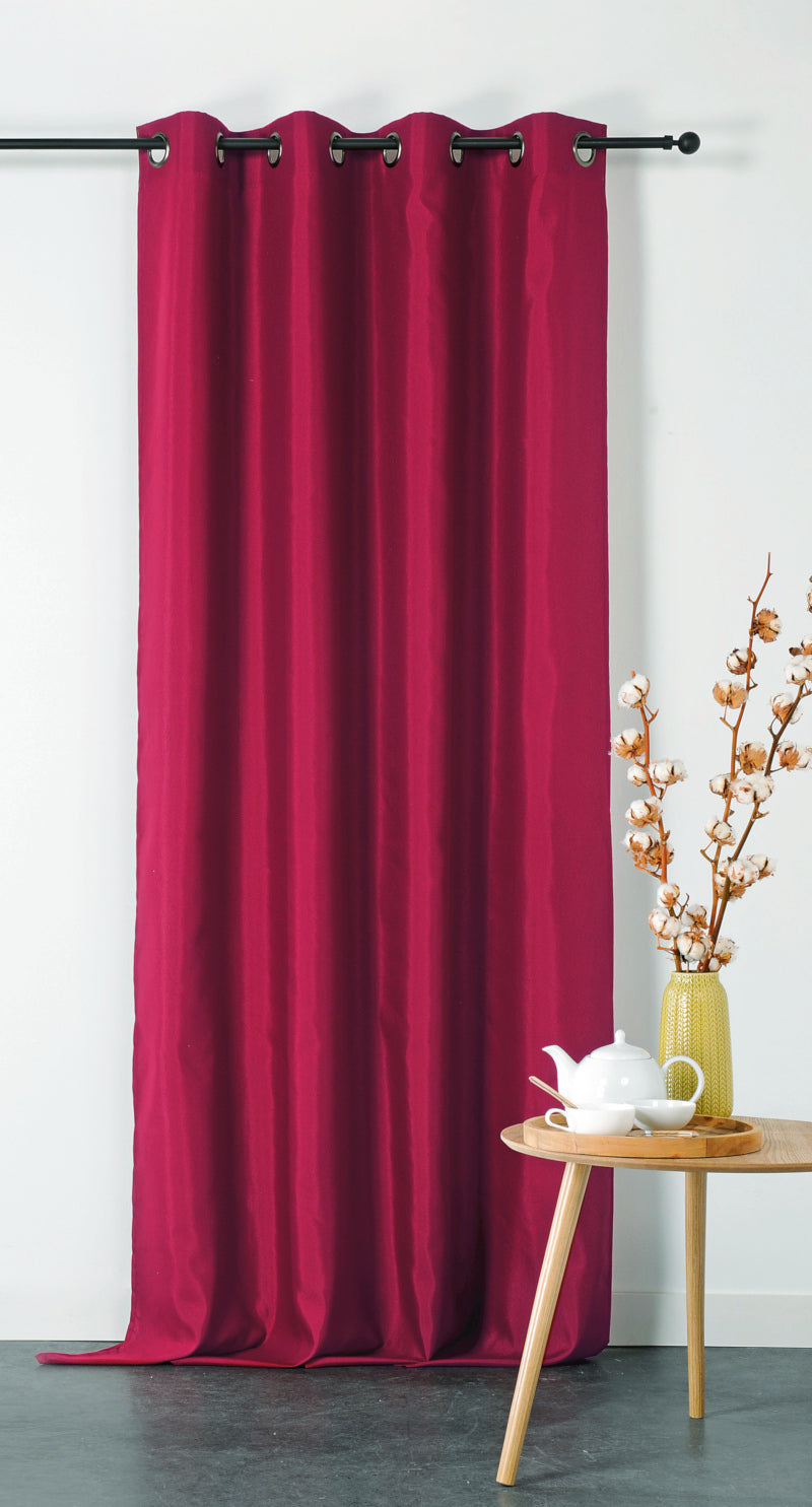 BRANDHÆMMENDE PANAMA GARDINSTOF - BORDEAUX