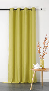 BRANDHÄMMANDE PANAMA GARDINTYG - LIMEGRÖN