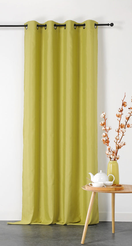 BRANDHÄMMANDE PANAMA GARDINTYG - LIMEGRÖN