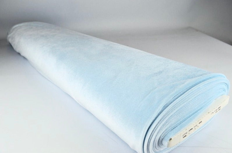 LJUSBLÅ VELOUR MED STRETCH – MJUK STICKAD KVALITET