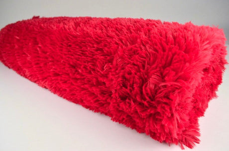 RØD LANGHÅRET PLYS – 30 MM LUV & ENVEJS STRÆK