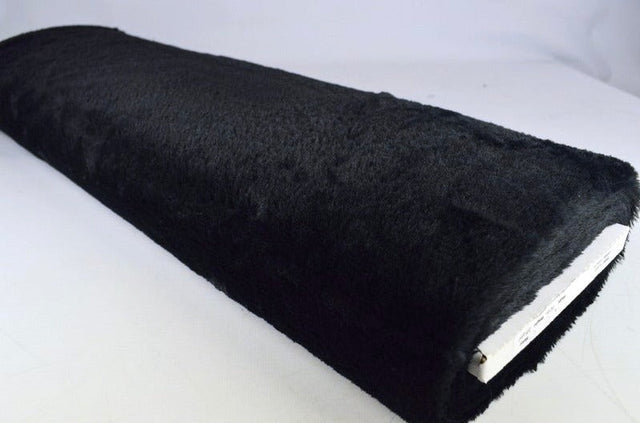 SVART MJUK PLYSCH – 10 MM LUGG & TVÄRSGÅENDE STRETCH