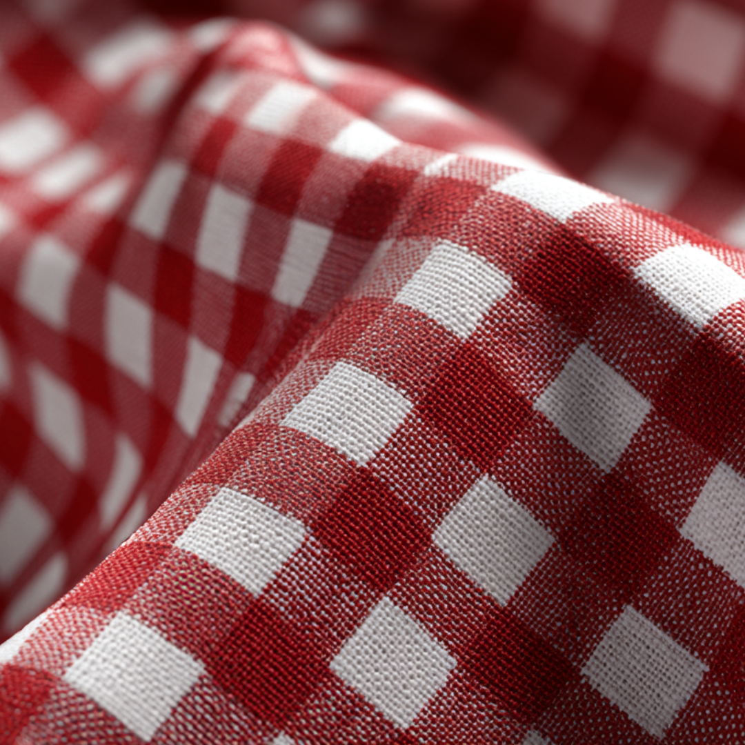 LJUSROSA 6,5 MM GINGHAM RÄNDER – OEKO-TEX BOMULL, LÄTT & ANDNINGSBART