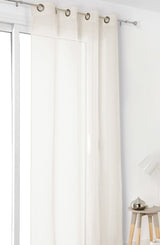 BRANDHÄMMANDE SEMI-TRANSPARENT NATURLIG GARDINTYG - BEIGE