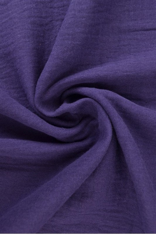 MÖRKLILA DOUBLE GAUZE MUSSLIN – MJUK & ANDNINGSBAR