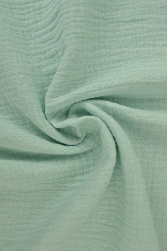 MINTGRÖN DOUBLE GAUZE MUSSLIN – MJUK & ANDNINGSBAR